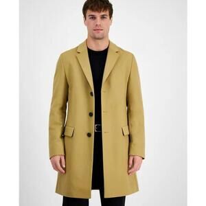 Hugo Boss Men Tan Slim-Fit Wool Blend Overcoat 46R NWT